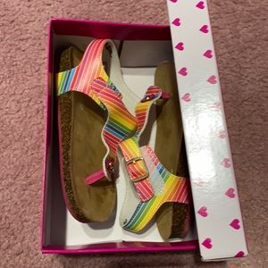 Girl rainbow sandals, worn 2x